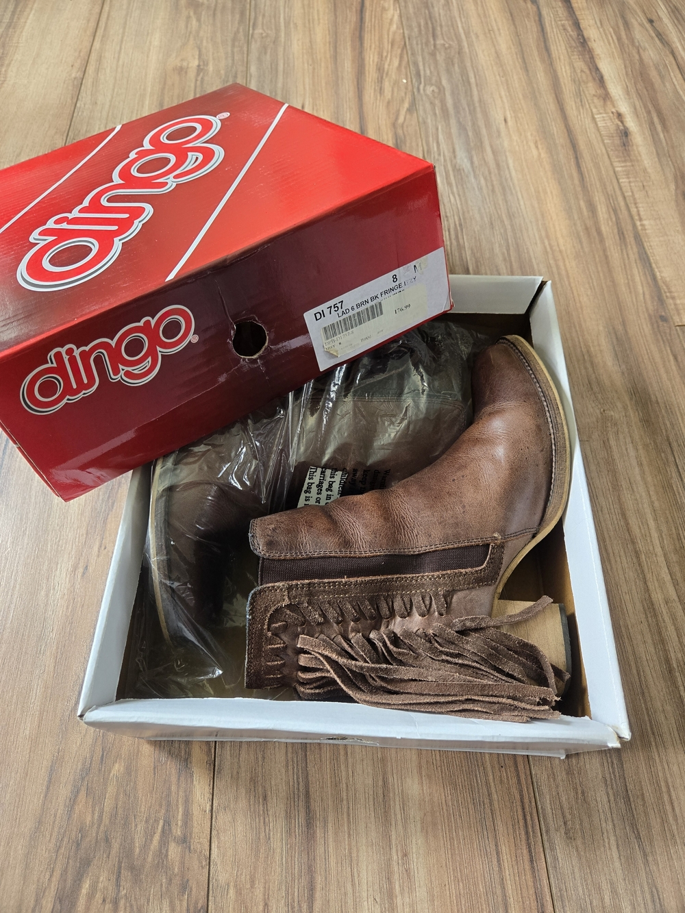 Dingo Brown Ankle Boot with Fringe